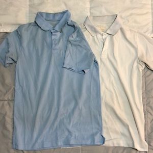 2 izod uniform shirts in athletic material.